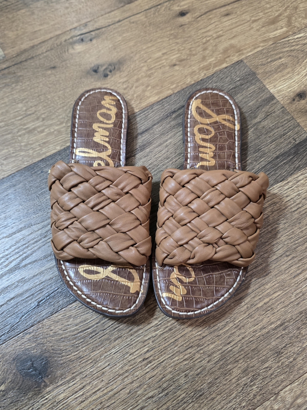 Sam Edelman Braided Slide Sandals in Brown